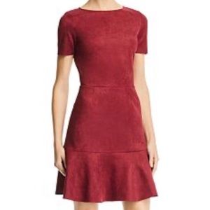 Burgundy Faux Suede Dress